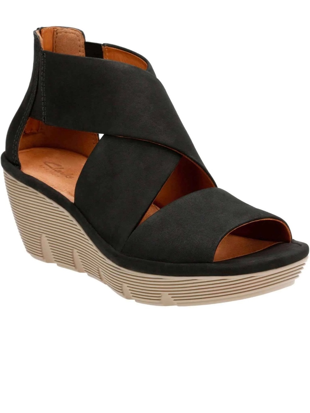 Women’s Clarks Leather Wedge Sandal size 7.5